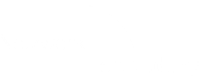 Bild zeigt das Logo vom Netzwerk berufliche Fortbildung in weiss